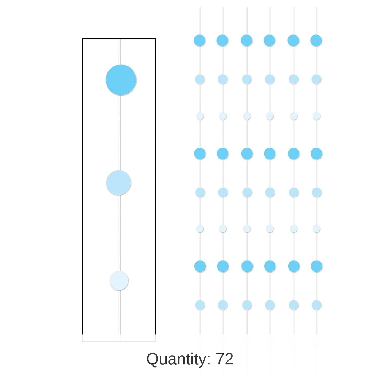 72 Piece Bulk Dot Stringers - blue