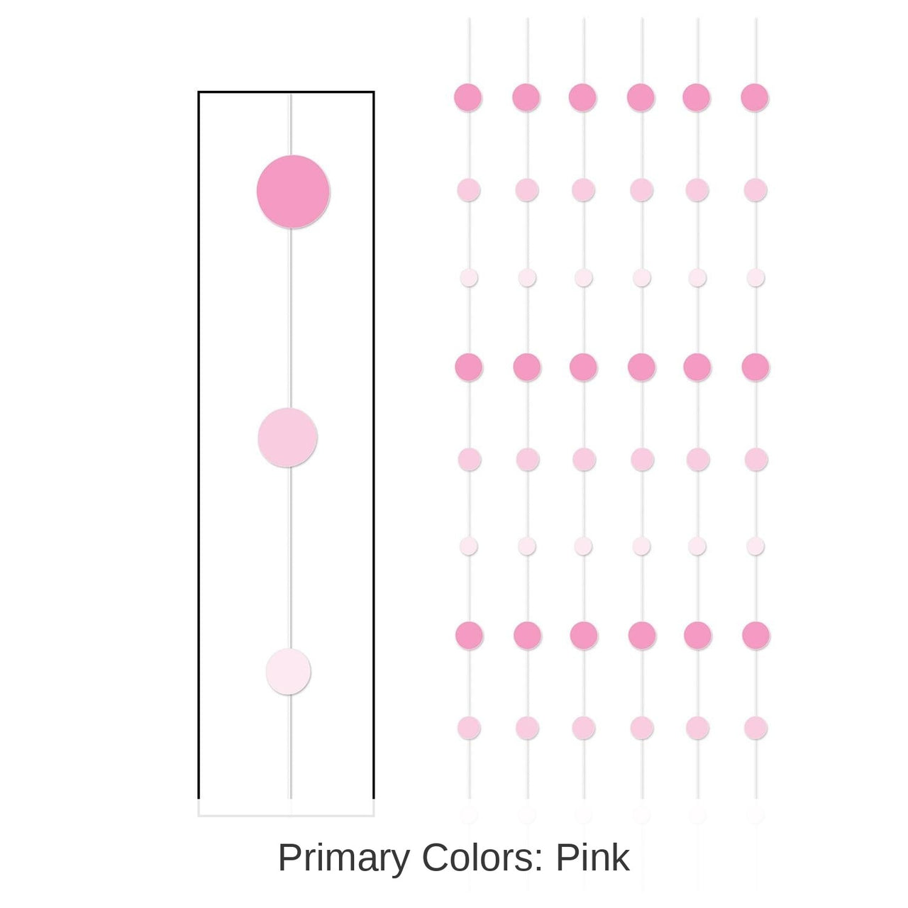 72 Piece Bulk Dot Stringers - pink