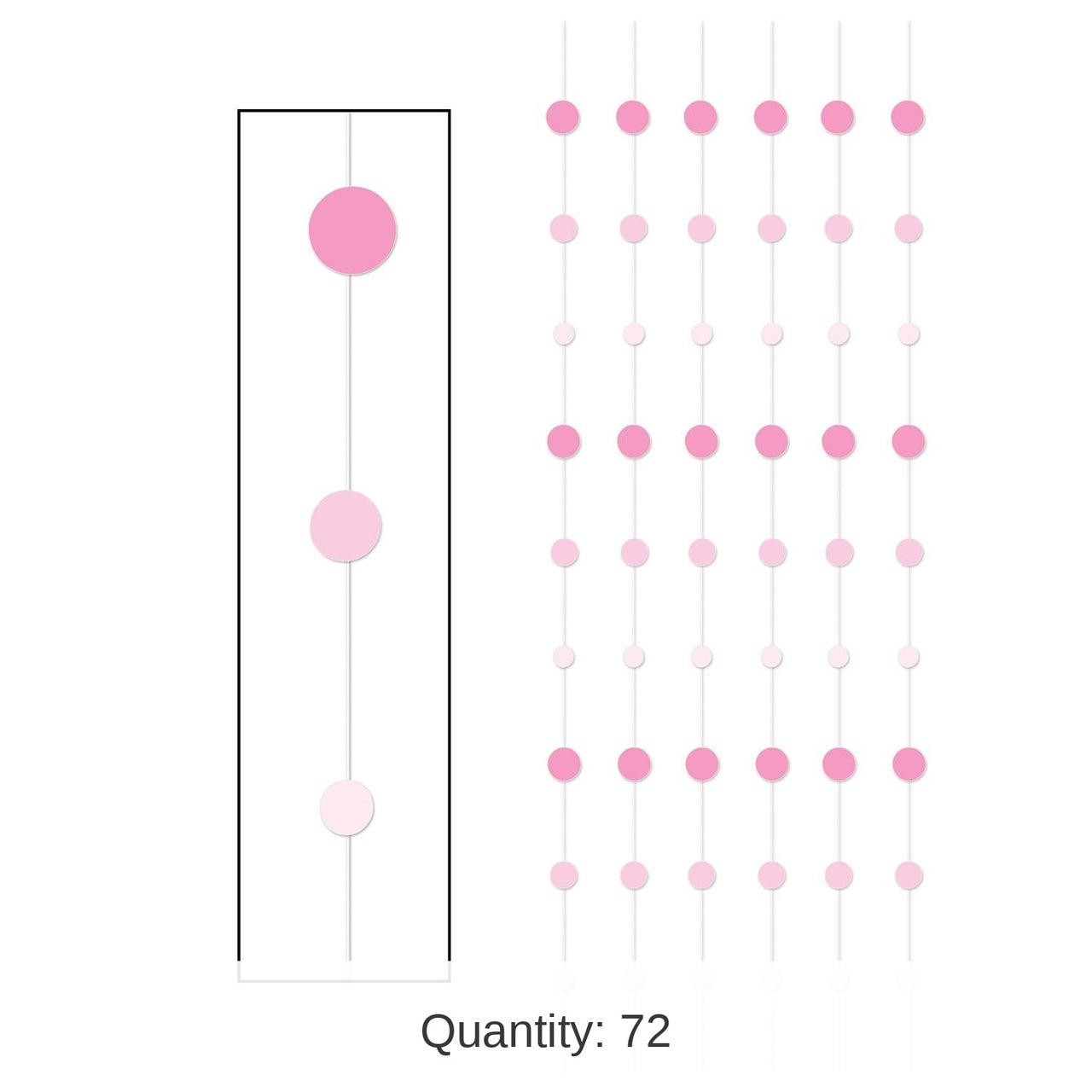 72 Piece Bulk Dot Stringers - pink