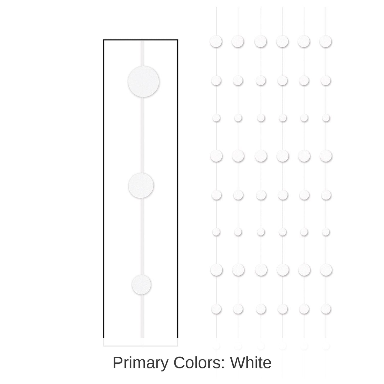 72 Piece Bulk Wedding Party Dot Stringers - white