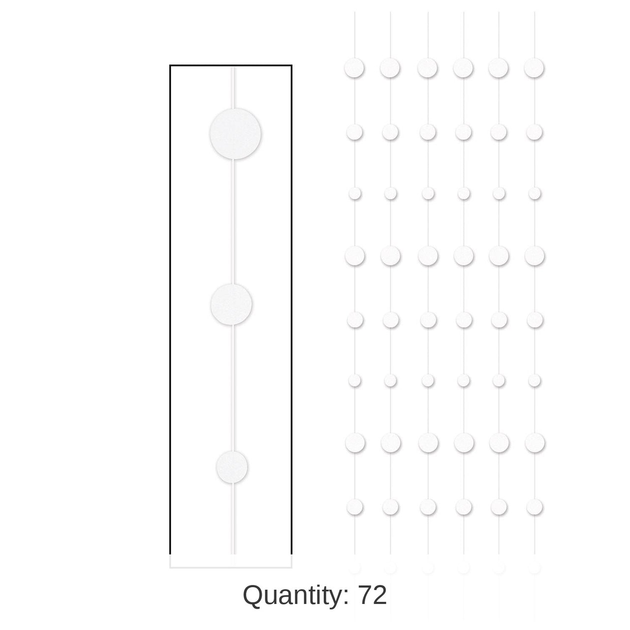 72 Piece Bulk Wedding Party Dot Stringers - white
