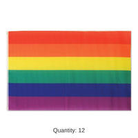 12 Pack Bulk Rainbow Party Flag