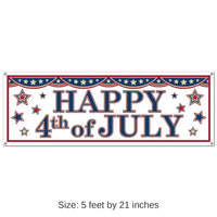 12 Pack Bulk 4th Of July Party Sign Banner
