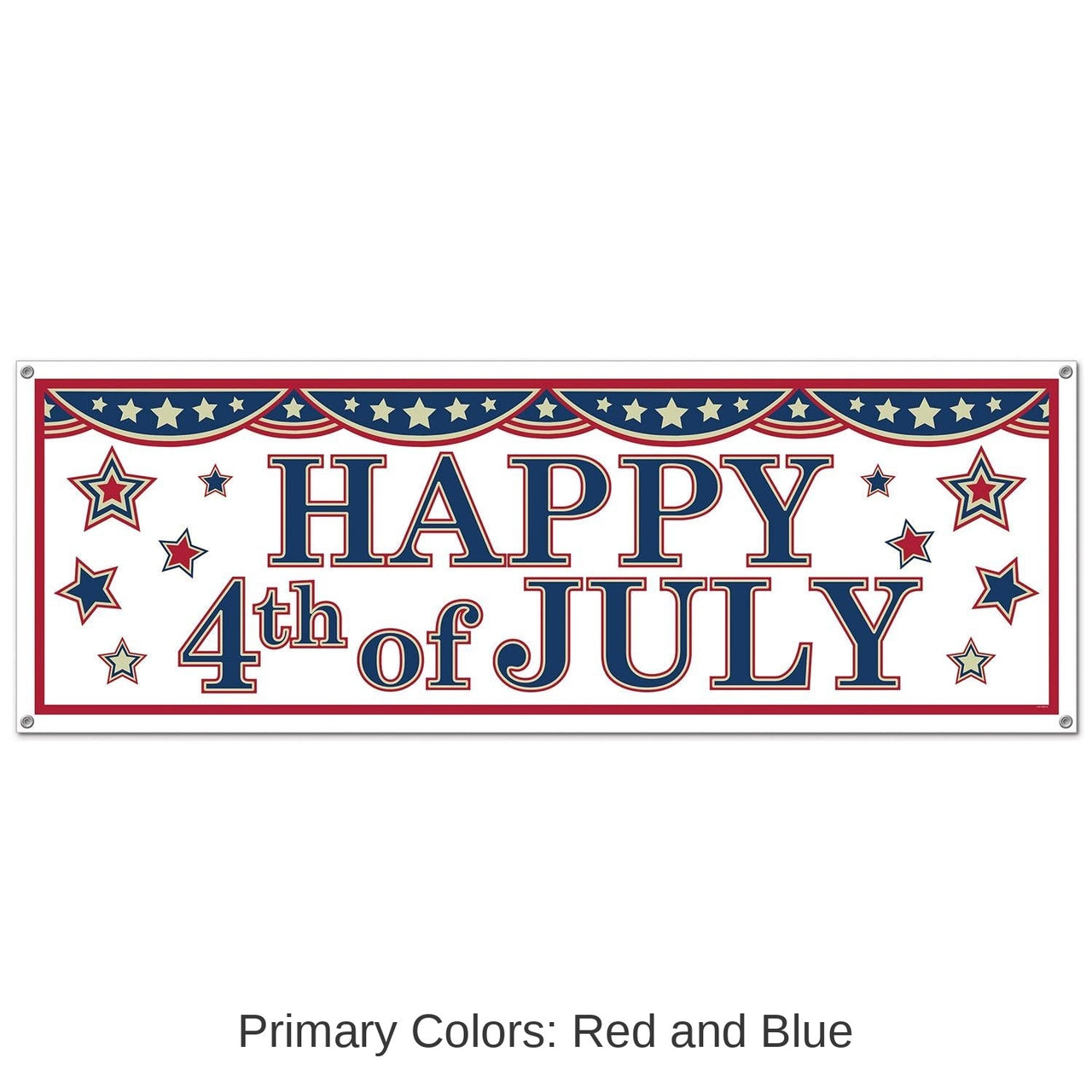 12 Pack Bulk 4th Of July Party Sign Banner
