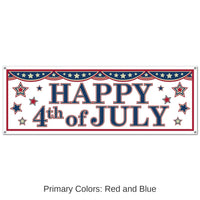 12 Pack Bulk 4th Of July Party Sign Banner