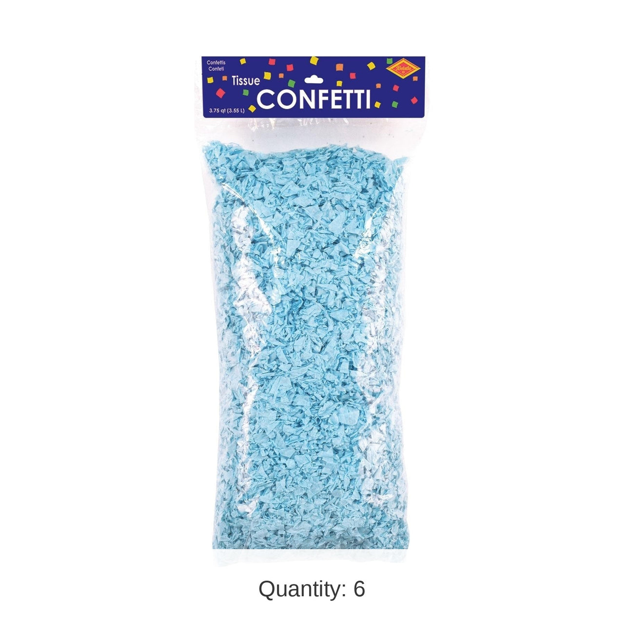 6 Pack Bulk Tissue Confetti Light Blue (3.75 Qt/Pkg)