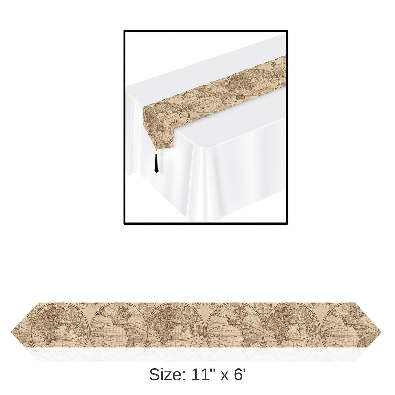 12 Pack Bulk Printed Around The World Party Paper Table Runner