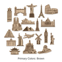 240 Pack Bulk Around The World Party Cutouts