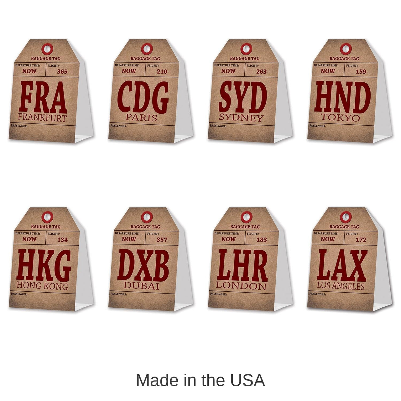 96 Pack Bulk Around The World Party Table Cards