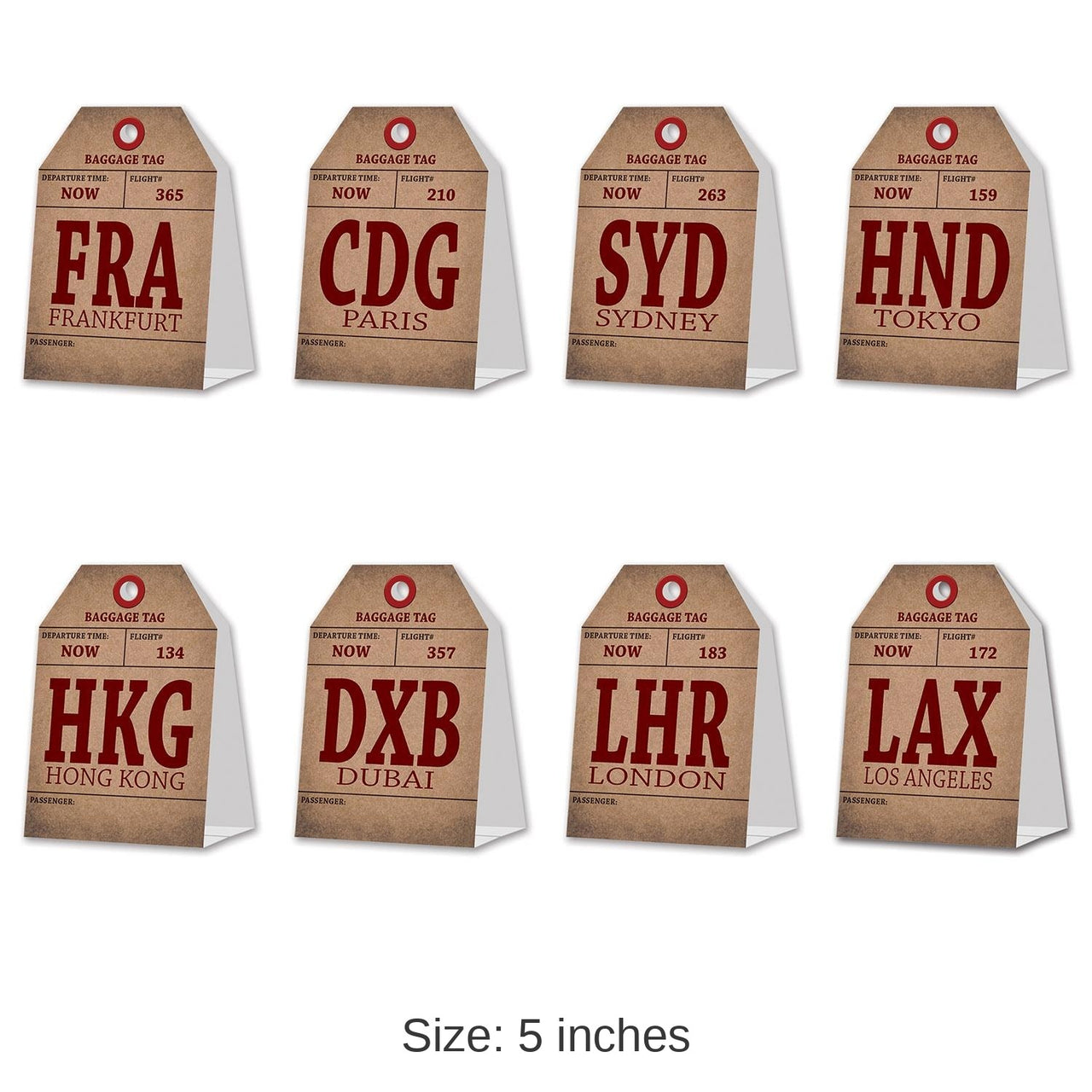 96 Pack Bulk Around The World Party Table Cards