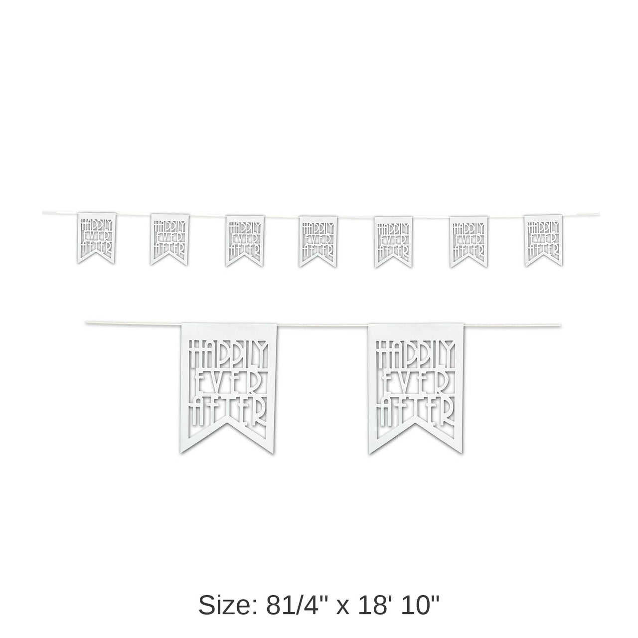 12 Pack Bulk Die-Cut Happily Ever After Wedding Party Pennant Banner