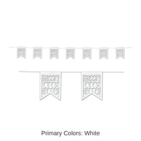 12 Pack Bulk Die-Cut Happily Ever After Wedding Party Pennant Banner
