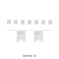12 Pack Bulk Die-Cut Happily Ever After Wedding Party Pennant Banner