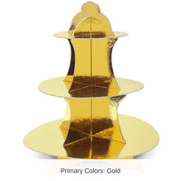 12 Pack Bulk Metallic Cupcake Stand - gold