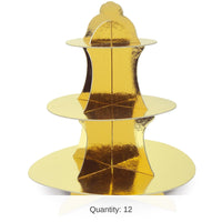 12 Pack Bulk Metallic Cupcake Stand - gold