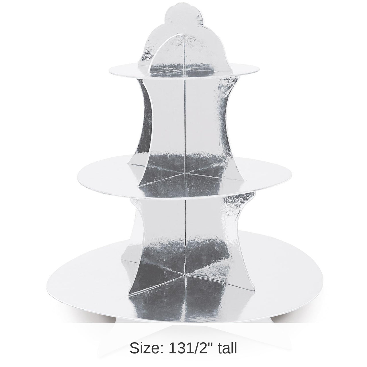 12 Pack Bulk Metallic Party Cupcake Stand - silver
