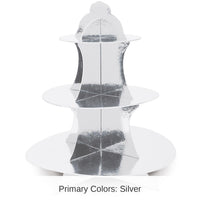 12 Pack Bulk Metallic Party Cupcake Stand - silver
