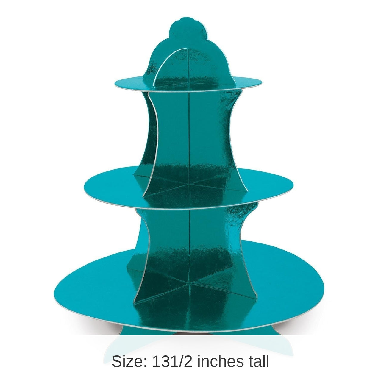 12 Pack Bulk Metallic Party Cupcake Stand - Turquoise