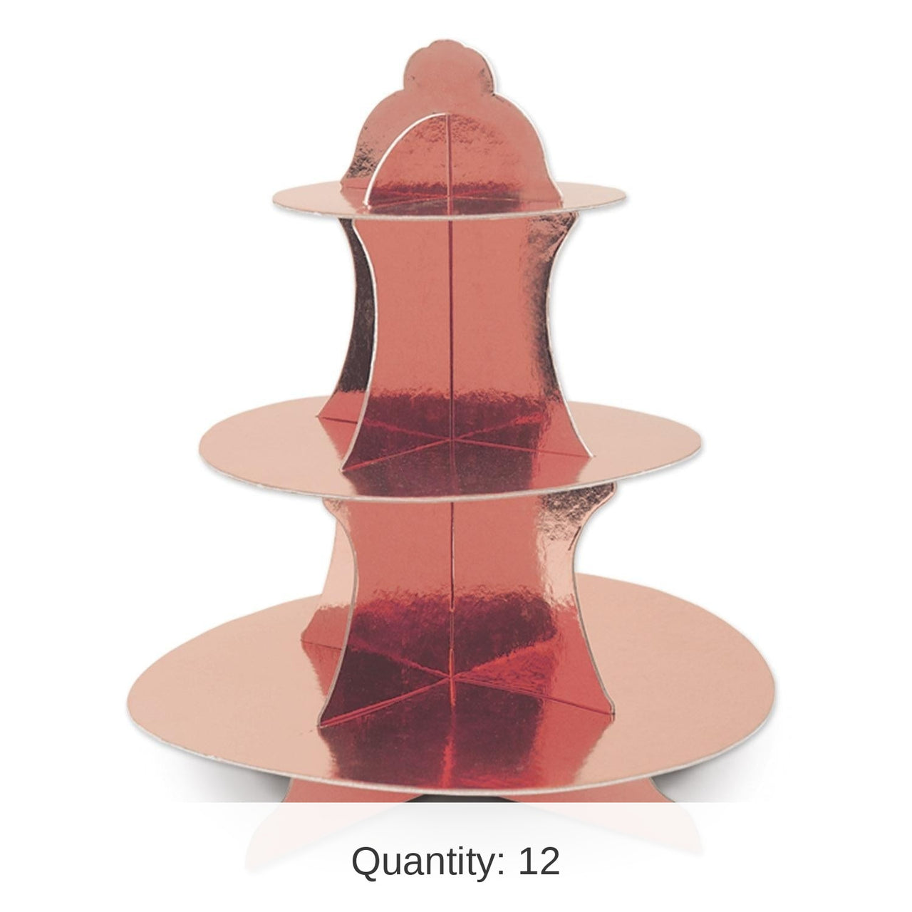 12 Pack Bulk Metallic Party Cupcake Stand - Rose Gold