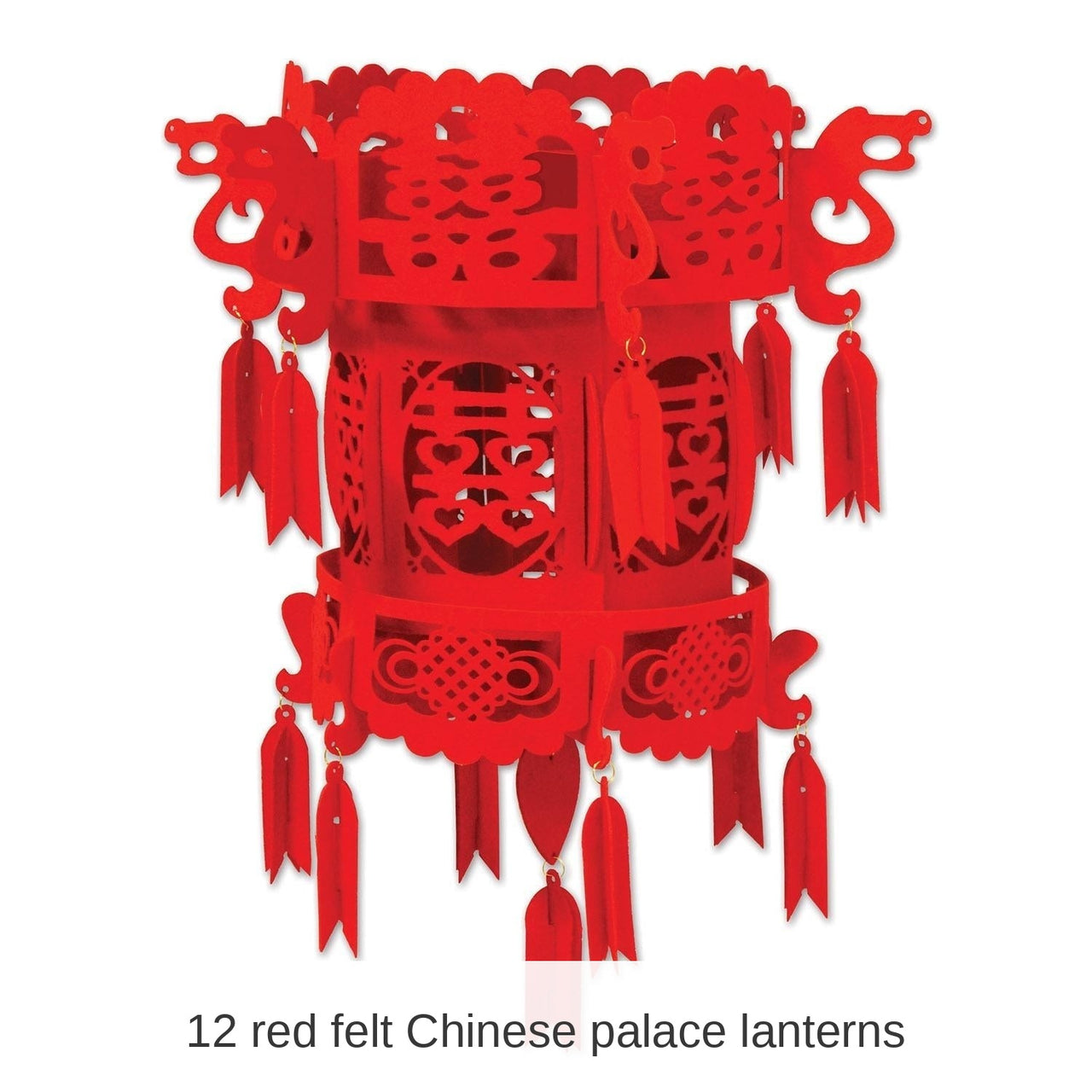 12 Pack Bulk Felt Chinese Palace Lantern