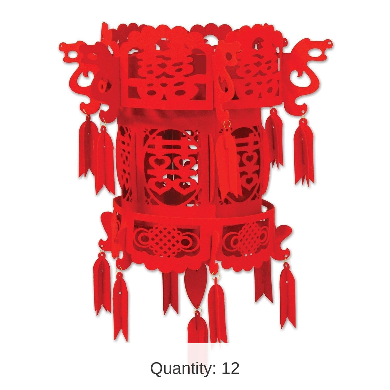 12 Pack Bulk Felt Chinese Palace Lantern