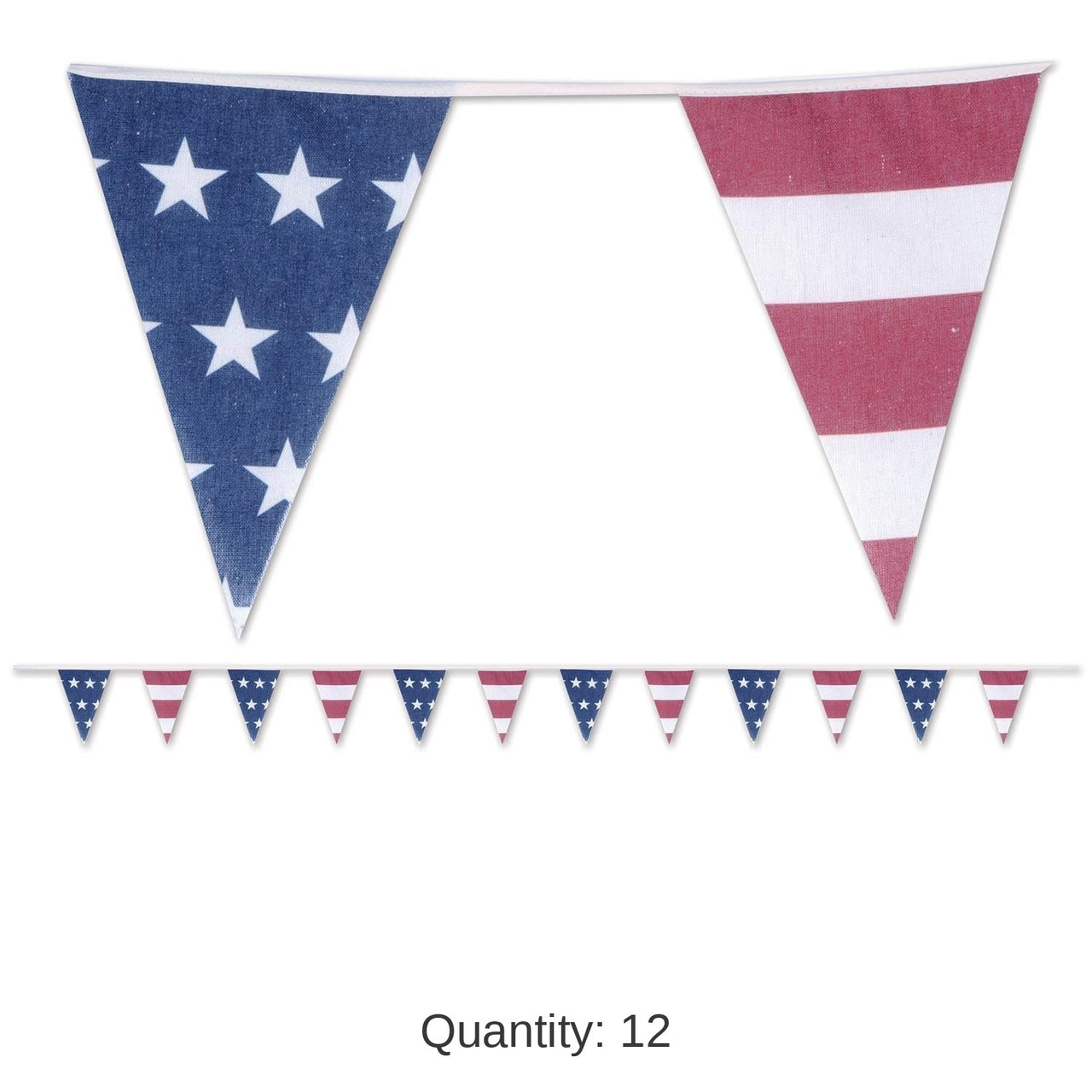 12 Pack Bulk Americana Fabric Pennant Party Banner