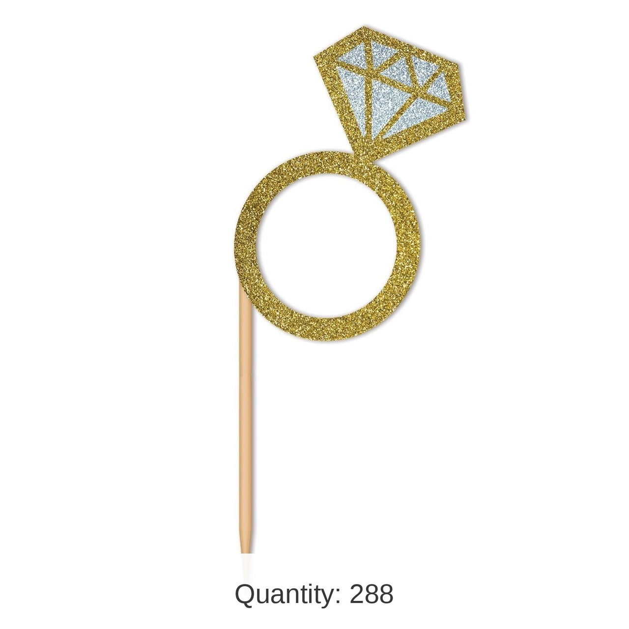 288 Pack Bulk Bachelorette Party Diamond Ring Cupcake Toppers