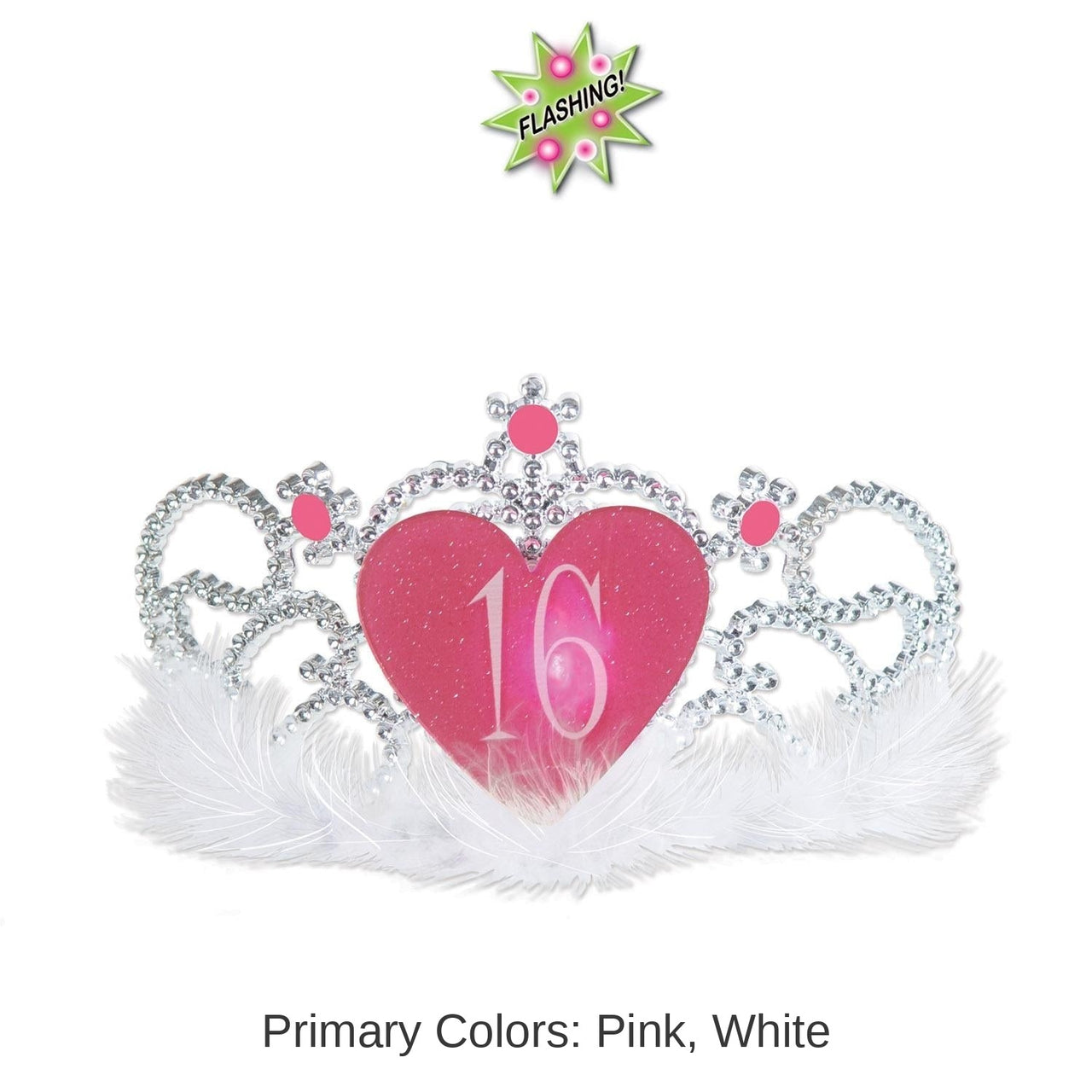 6 Pack Bulk Plastic Light-Up 16 Tiara