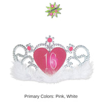6 Pack Bulk Plastic Light-Up 16 Tiara