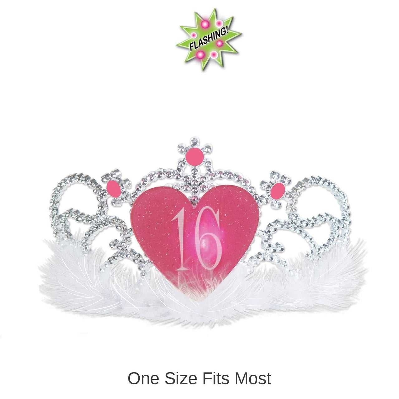 6 Pack Bulk Plastic Light-Up 16 Tiara