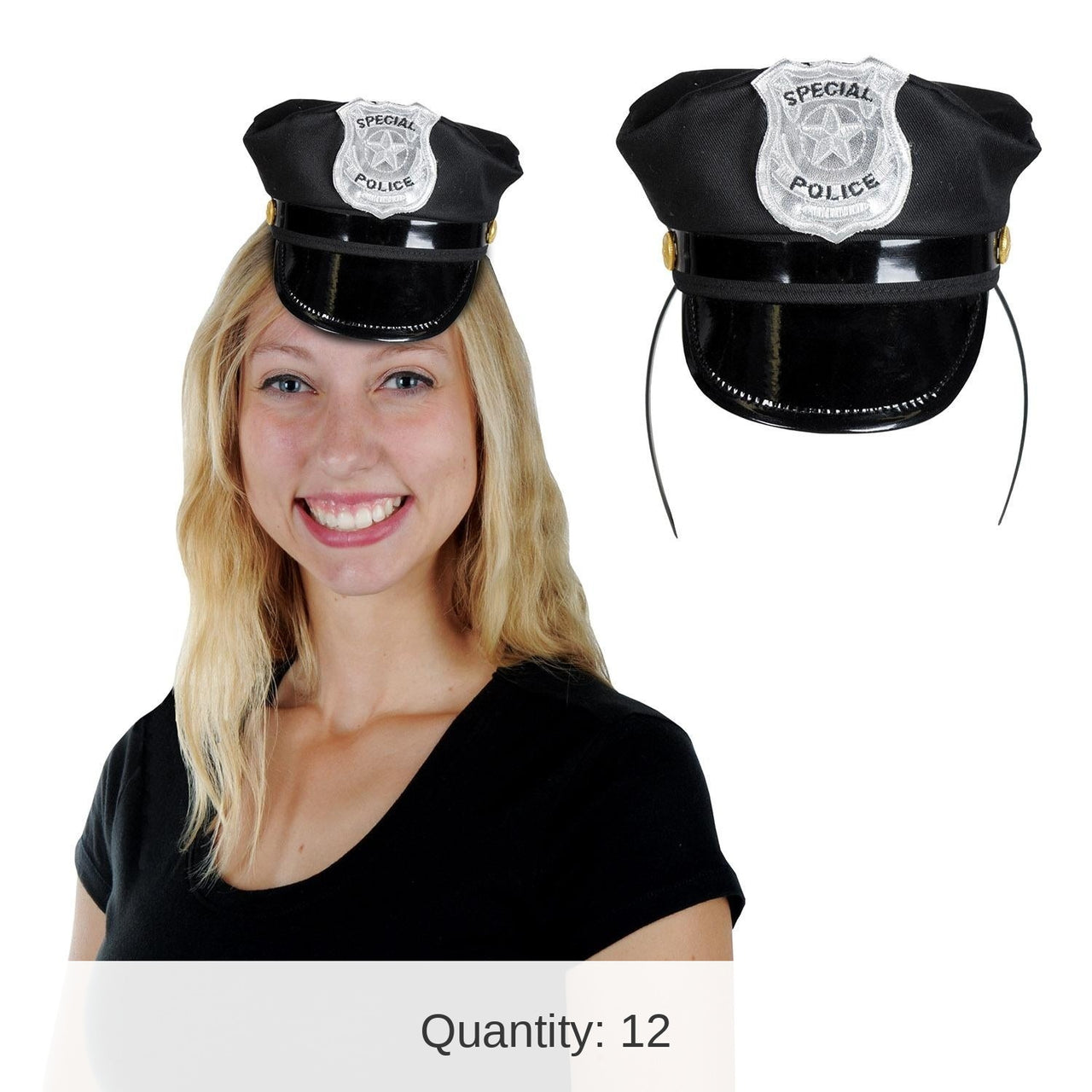12 Pack Bulk Police Hat Headband