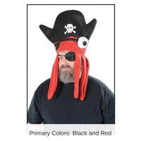 12 Pack Bulk Felt Pirate Squid Hat