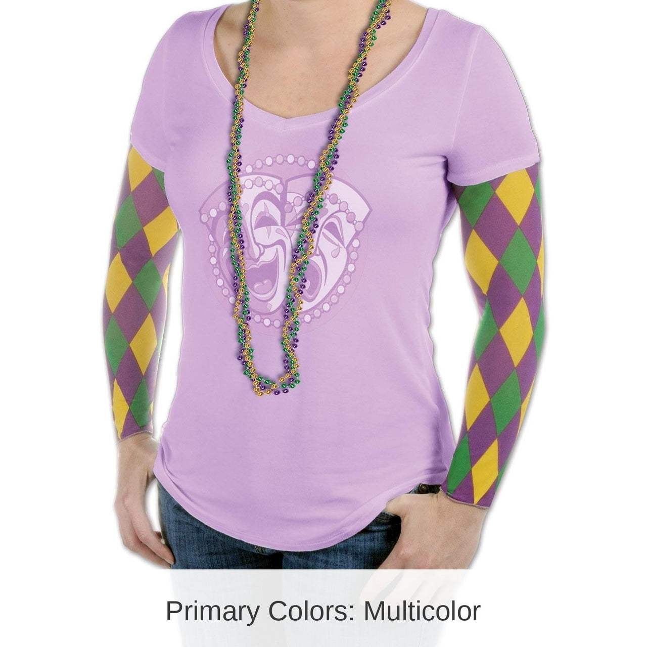 12 Pair Bulk Mardi Gras Harlequin Party Sleeves