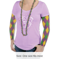 12 Pair Bulk Mardi Gras Harlequin Party Sleeves