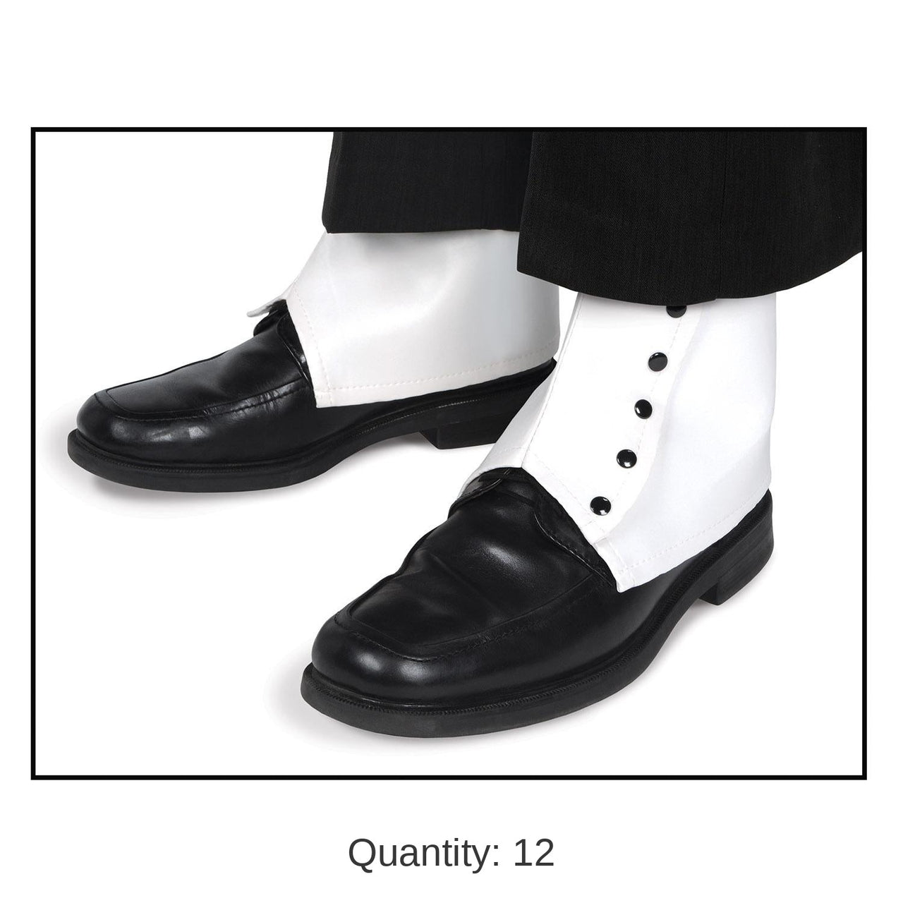 12 Pair Bulk White Spats