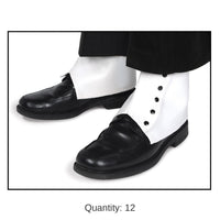 12 Pair Bulk White Spats