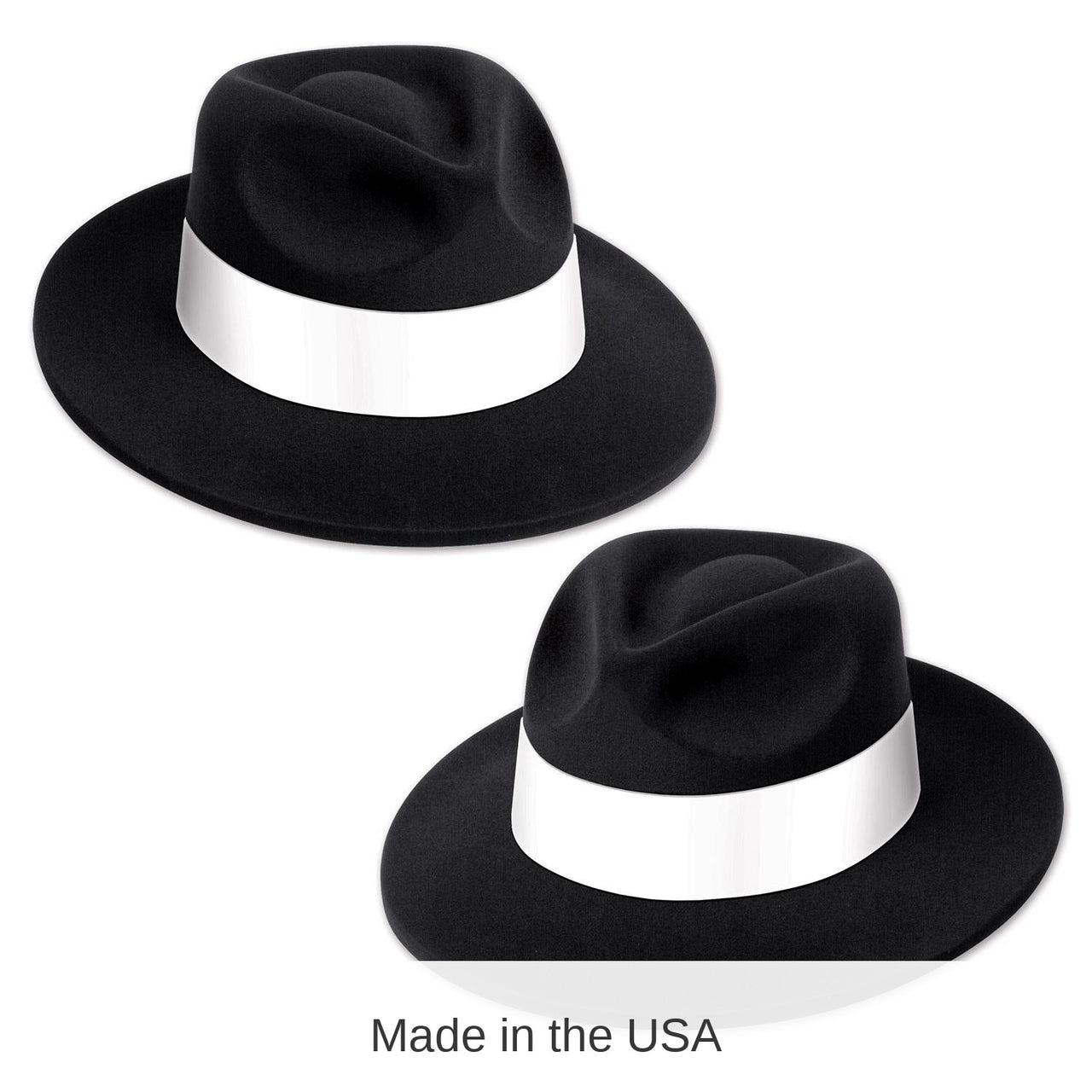 25 Pack Bulk Black Velour Fedora with Band
