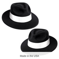 25 Pack Bulk Black Velour Fedora with Band