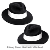 25 Pack Bulk Black Velour Fedora with Band