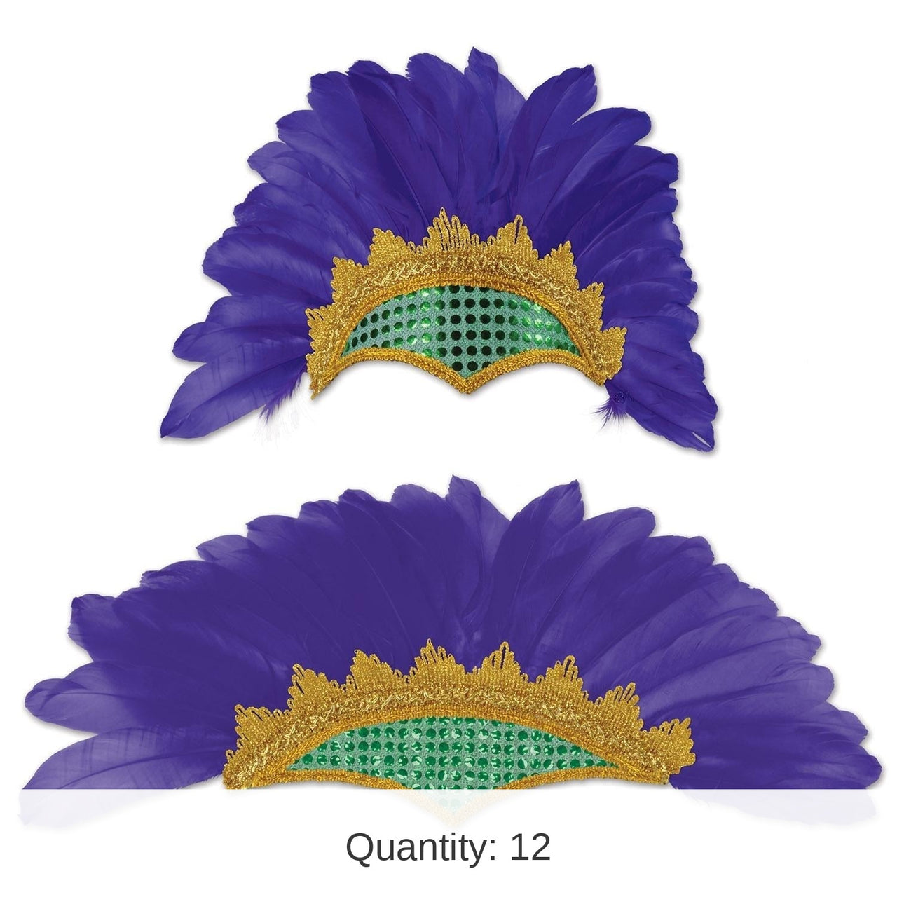 12 Pack Bulk Mardi Gras Showgirl Headpiece