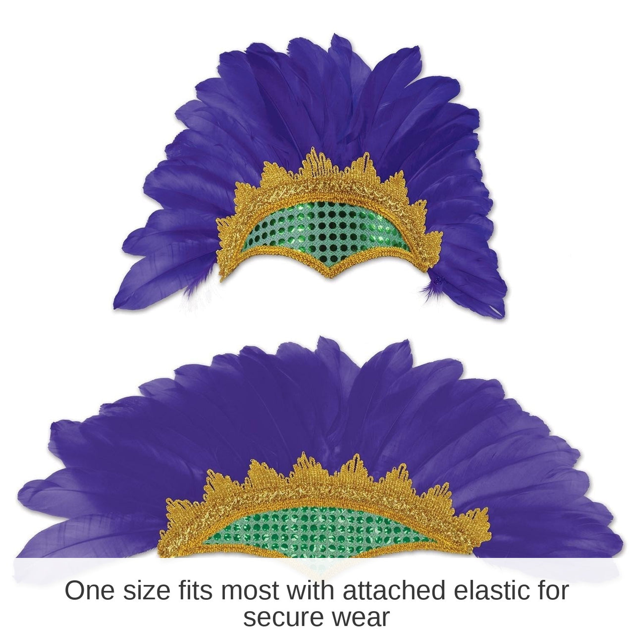 12 Pack Bulk Mardi Gras Showgirl Headpiece