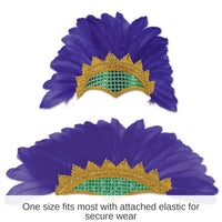 12 Pack Bulk Mardi Gras Showgirl Headpiece
