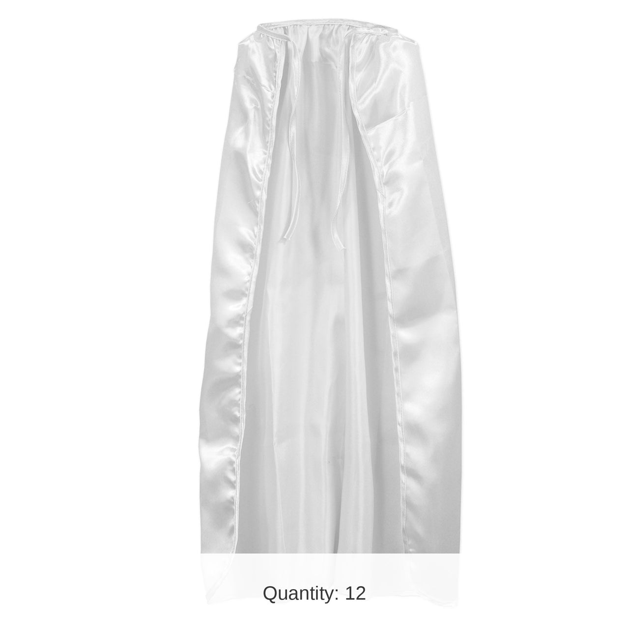 12 Pack Bulk White Fabric Cape 30 inch (Spirit Colors, Heroes, Halloween)