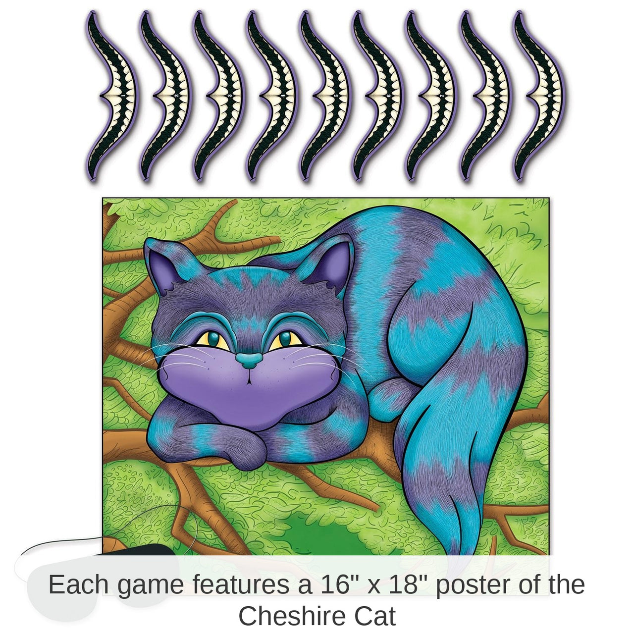 24 Pack Bulk Pin The Smile On The Cheshire Cat Party Game