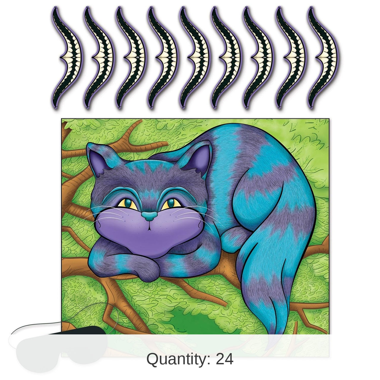 24 Pack Bulk Pin The Smile On The Cheshire Cat Party Game