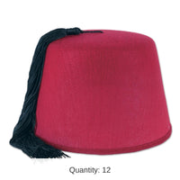 12 Pack Bulk Felt Fez Hat