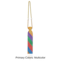 12 Pack Bulk Beaded Rainbow Tie
