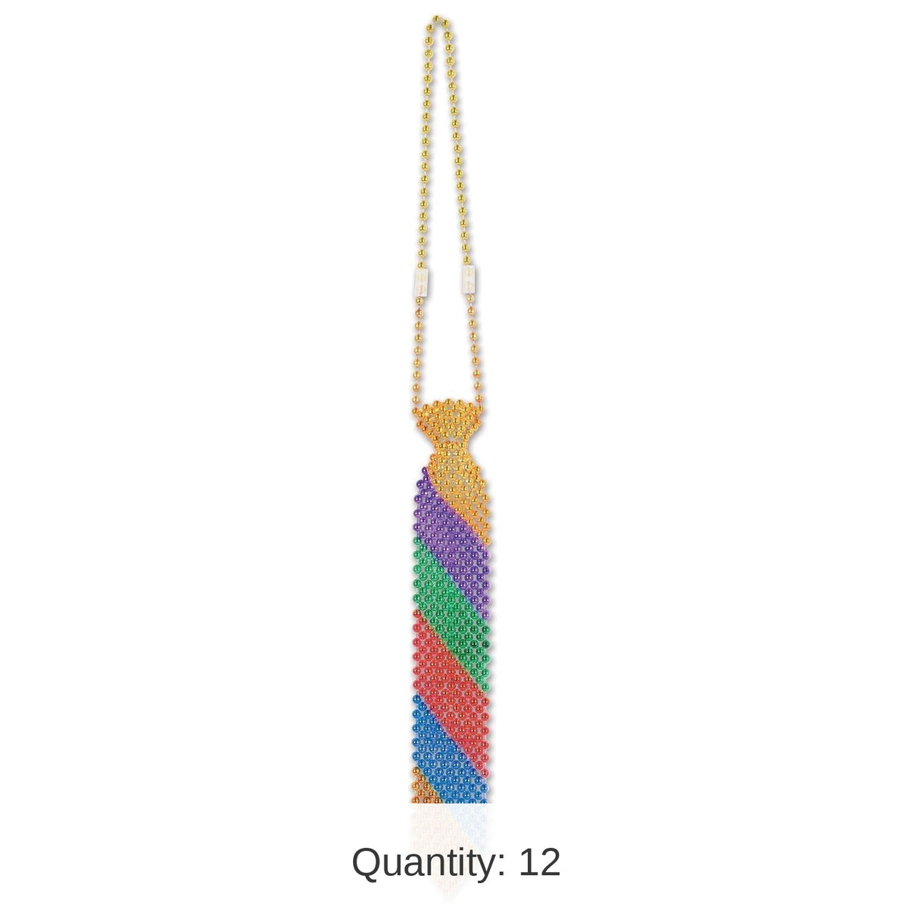 12 Pack Bulk Beaded Rainbow Tie