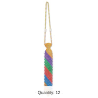 12 Pack Bulk Beaded Rainbow Tie