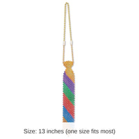 12 Pack Bulk Beaded Rainbow Tie